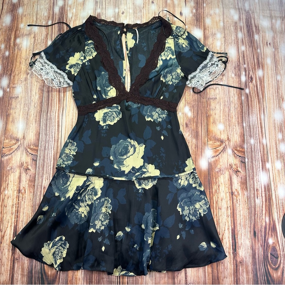 Free People Printed Mini Dress - Black Combo
Size Small